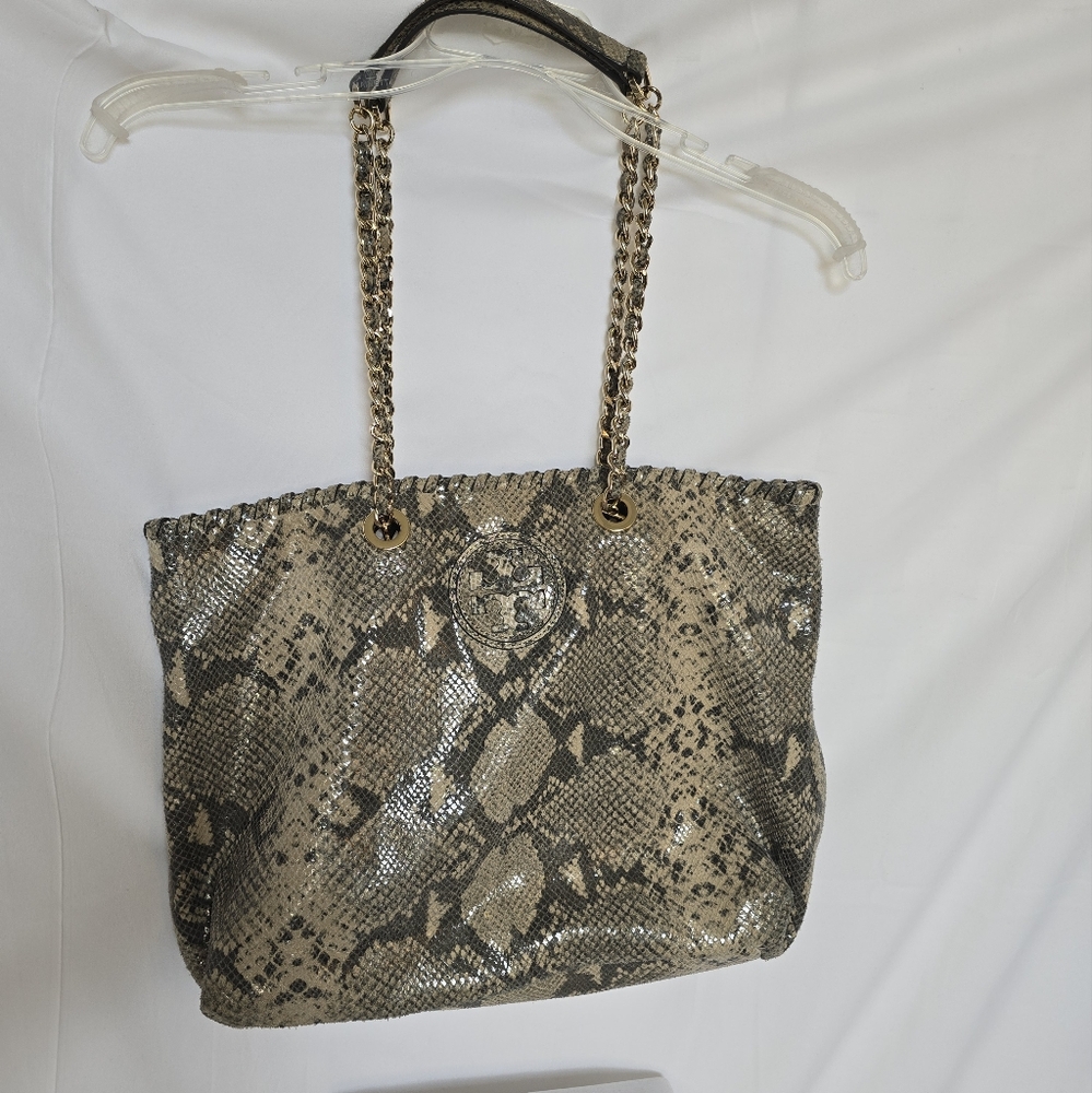 Tory Burch snake print soft tote